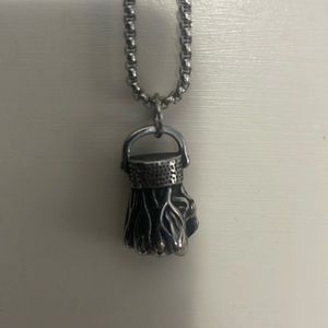 Fist charm necklace